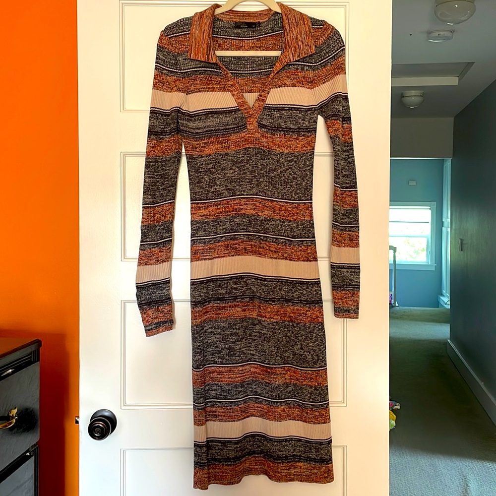 Vintage 70s style Prana organic cotton sweater dress